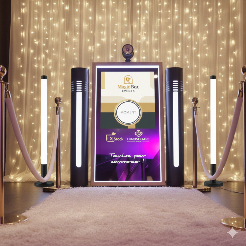 Nouveau Photobooth Miroir Magic Box Events – Bientôt disponible en location Île-de-France